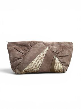 Jasmin Vintage Patchwork Suede and Snakeskin-Embossed Leather Convertible Clutch